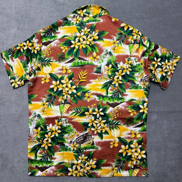 Vintage Mr. Jan Men's Open Collar Hawaiian Shirt Button Short Sleeve Size Large - Picture 5 of 5